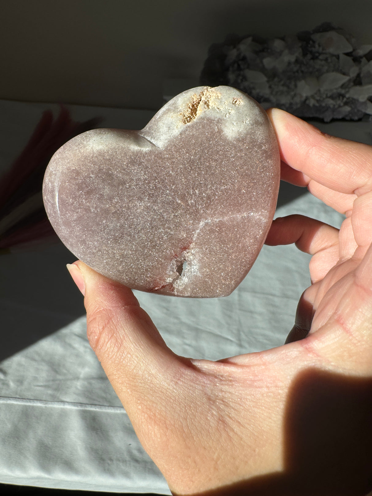 Red Druzy Pink Amethyst Quartz Heart