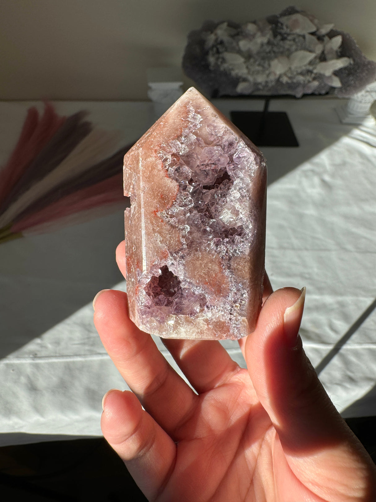 Druzy Pink Amethyst Tower