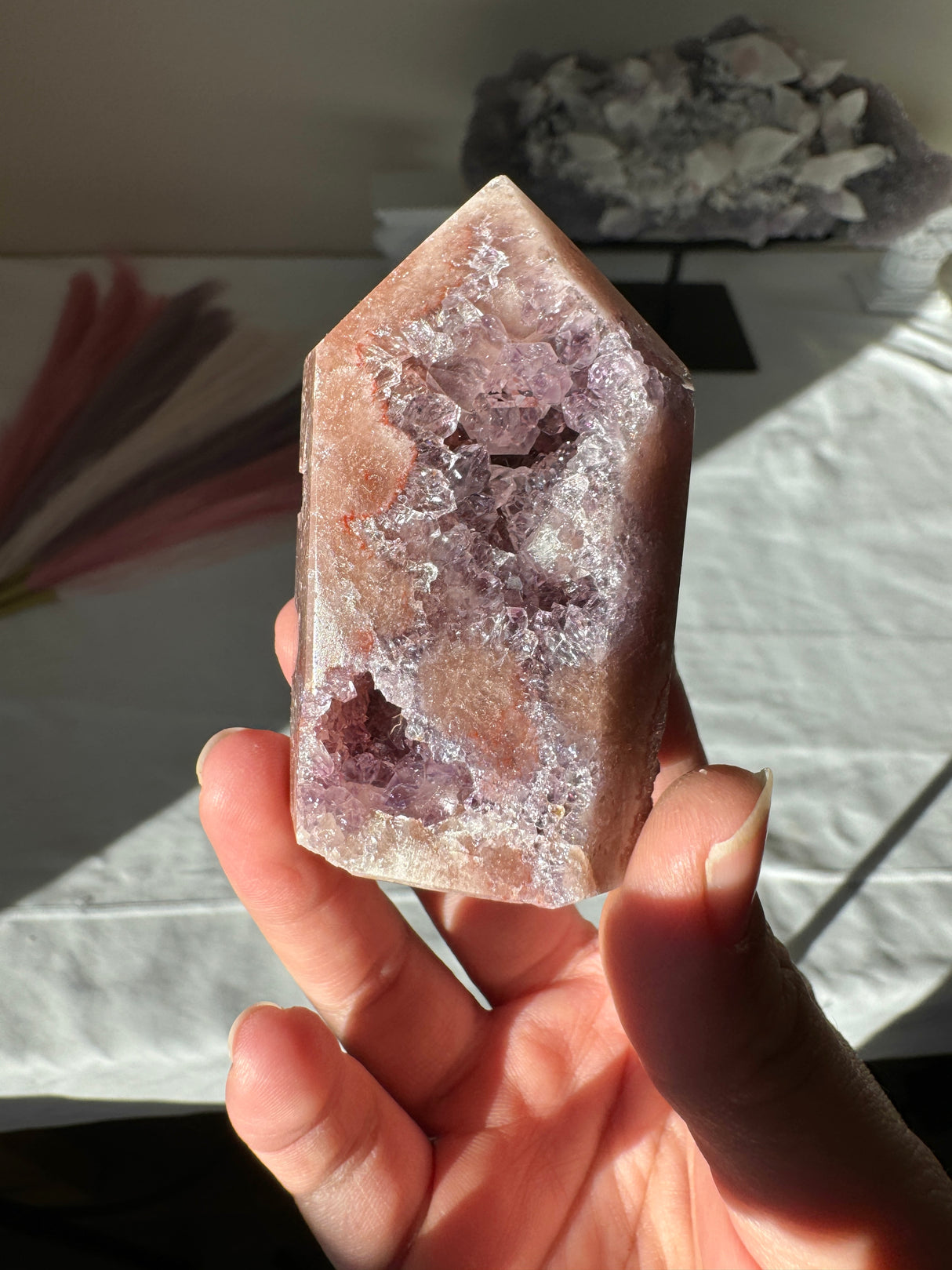 Druzy Pink Amethyst Tower