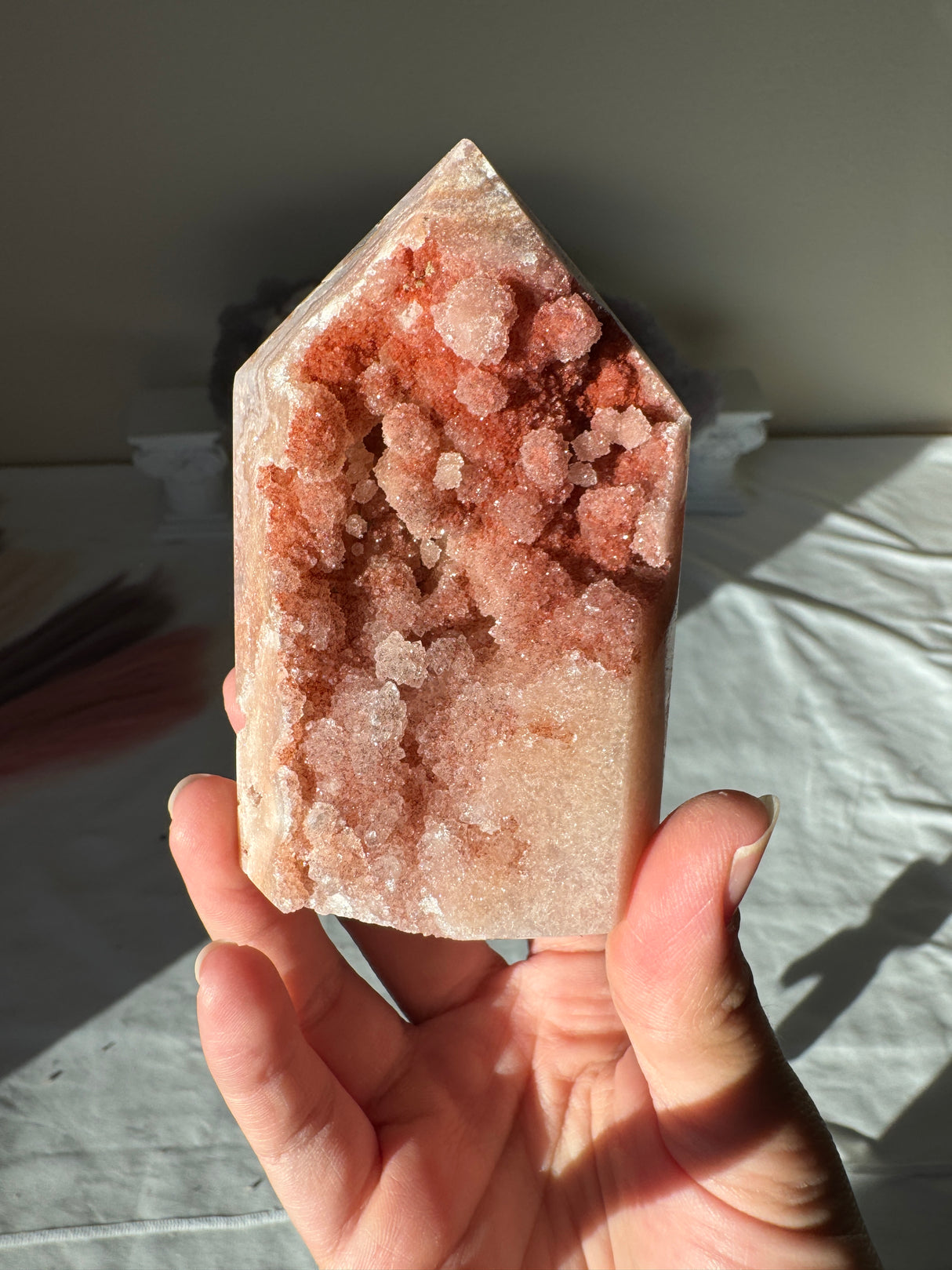 Druzy Red Pink Amethyst Tower