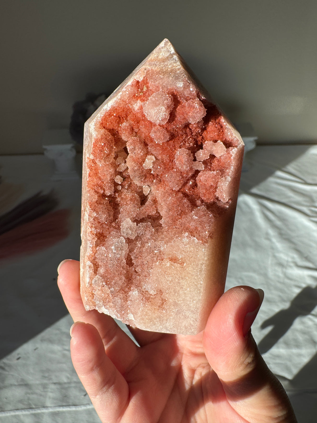 Druzy Red Pink Amethyst Tower