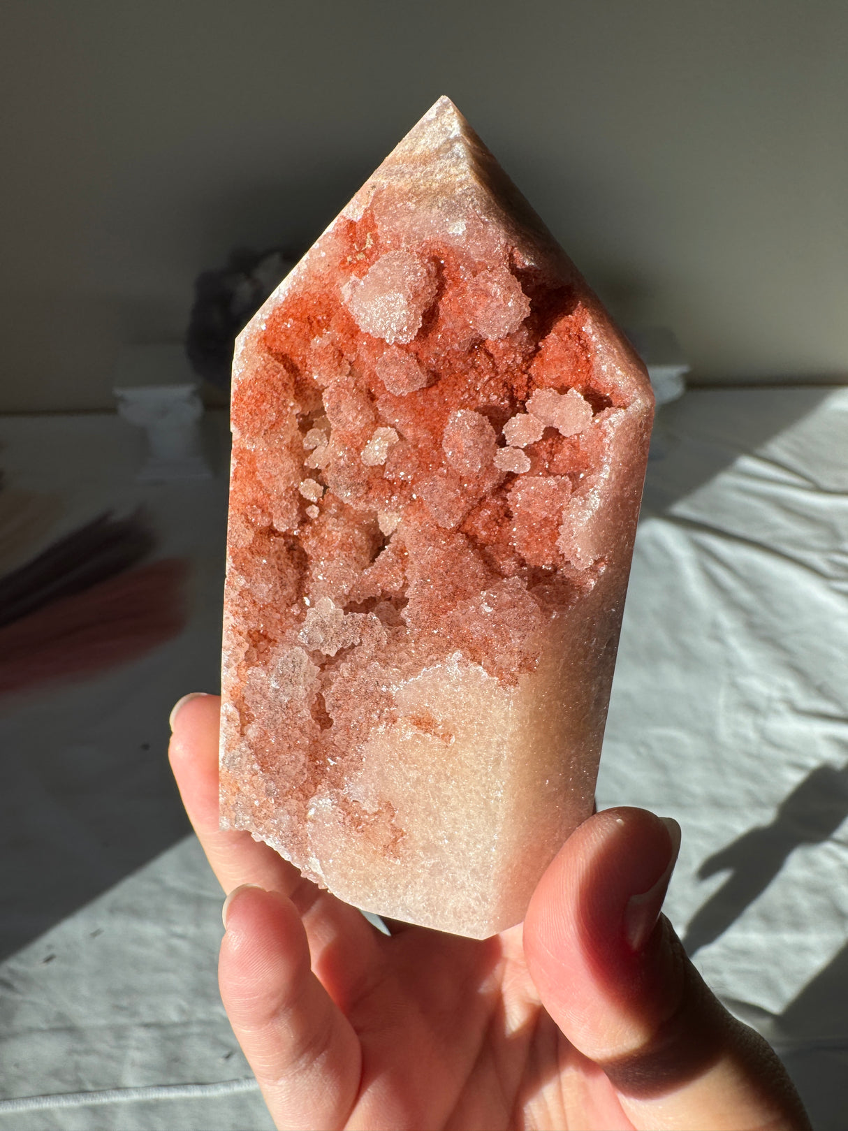 Druzy Red Pink Amethyst Tower