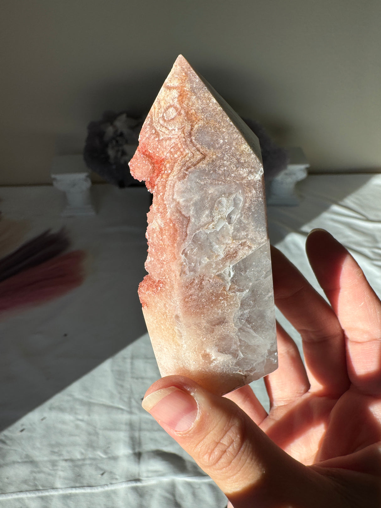 Druzy Red Pink Amethyst Tower