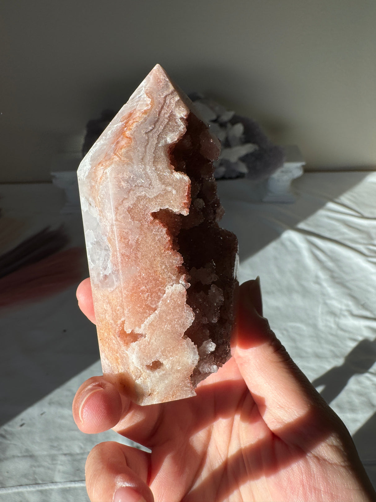 Druzy Red Pink Amethyst Tower