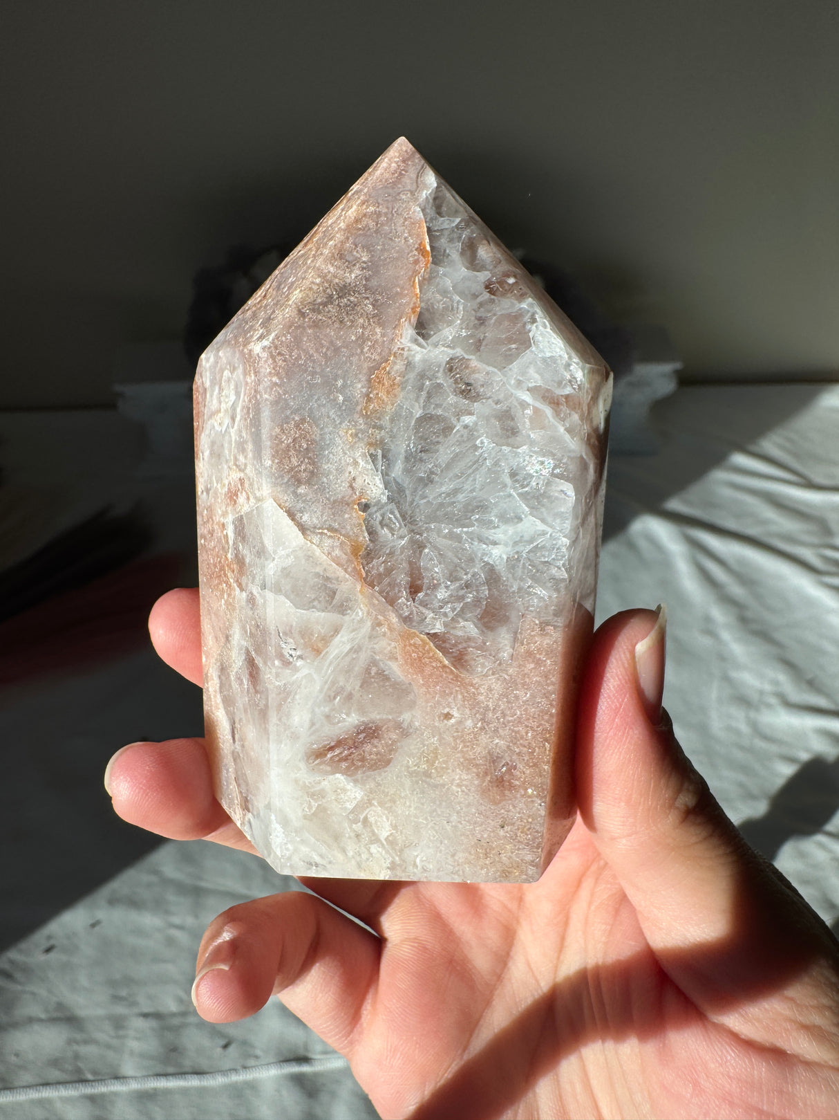 Druzy Red Pink Amethyst Tower