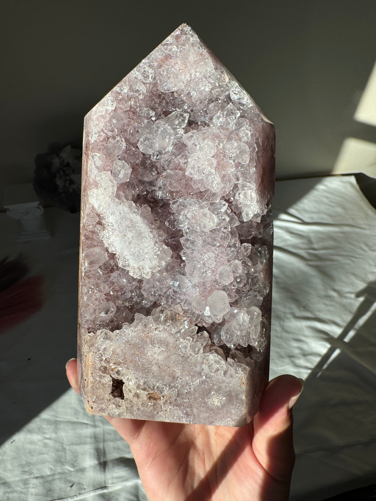 Large Lavender Pink Amethyst Tower