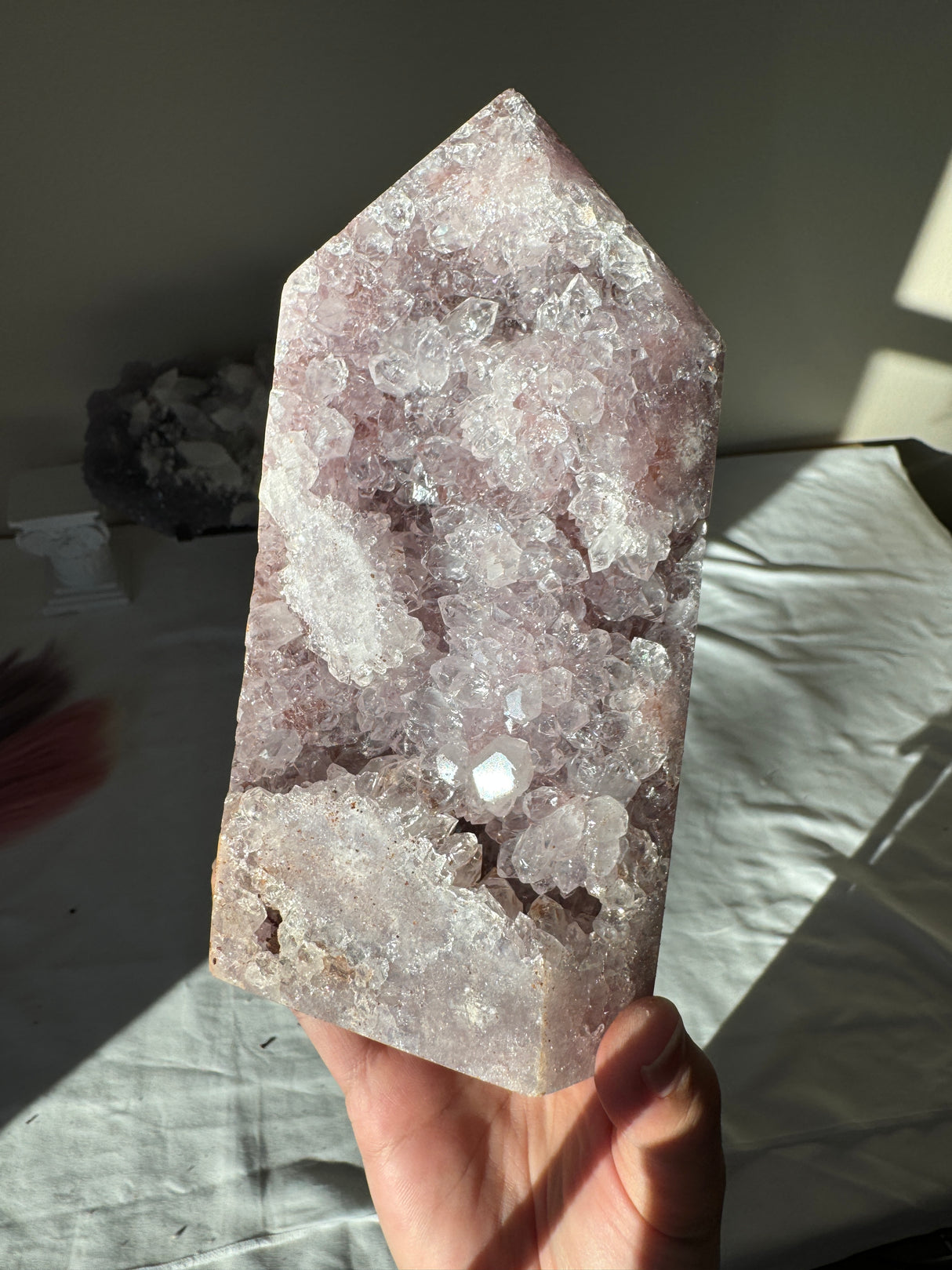 Large Lavender Pink Amethyst Tower