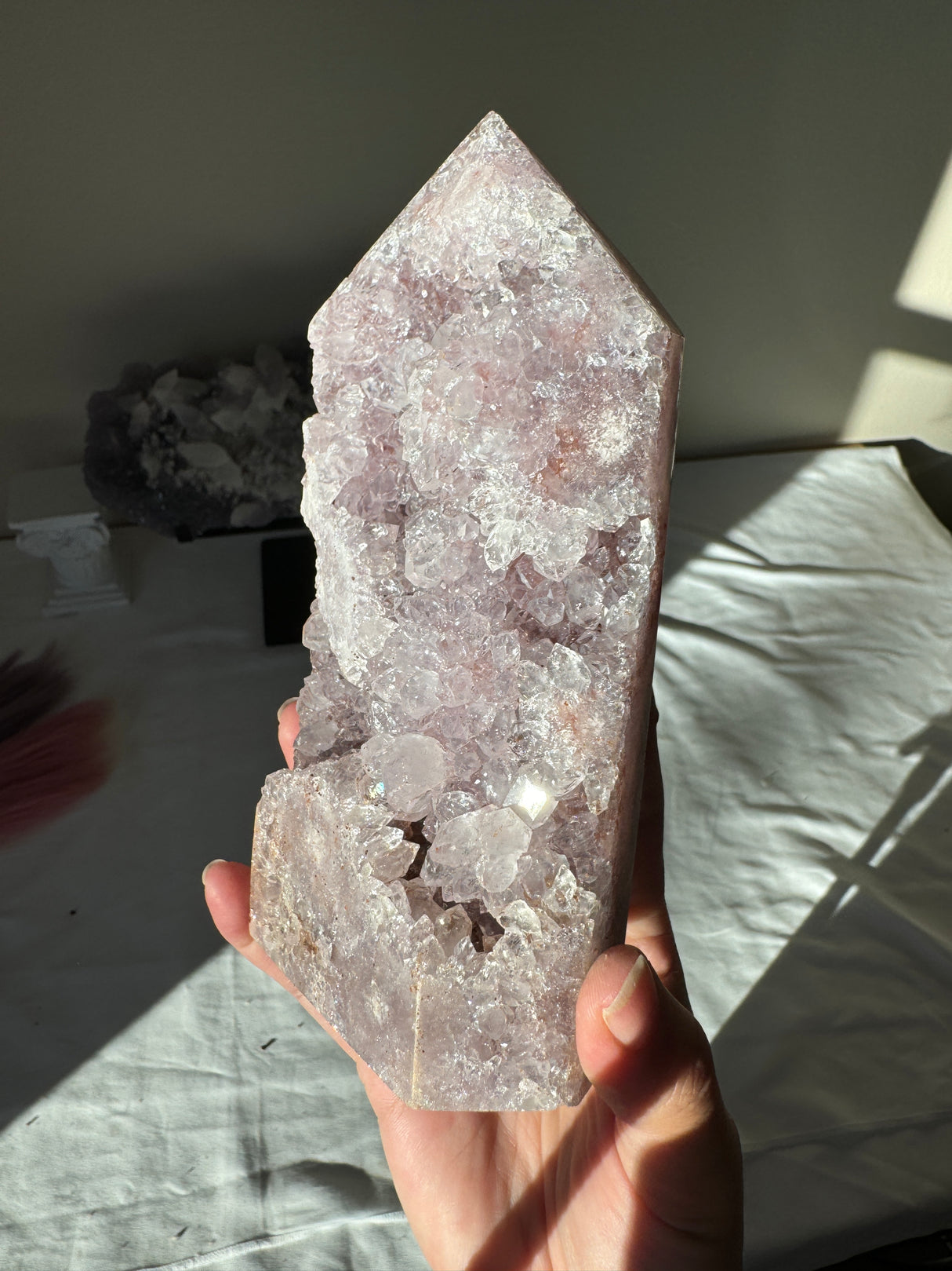 Large Lavender Pink Amethyst Tower