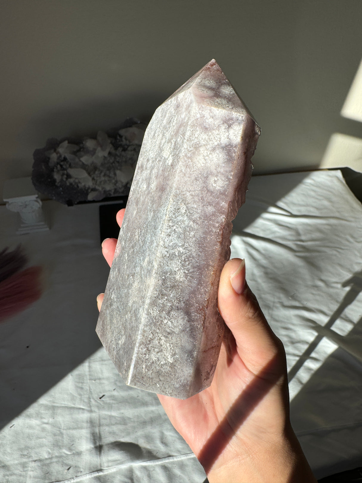 Large Lavender Pink Amethyst Tower