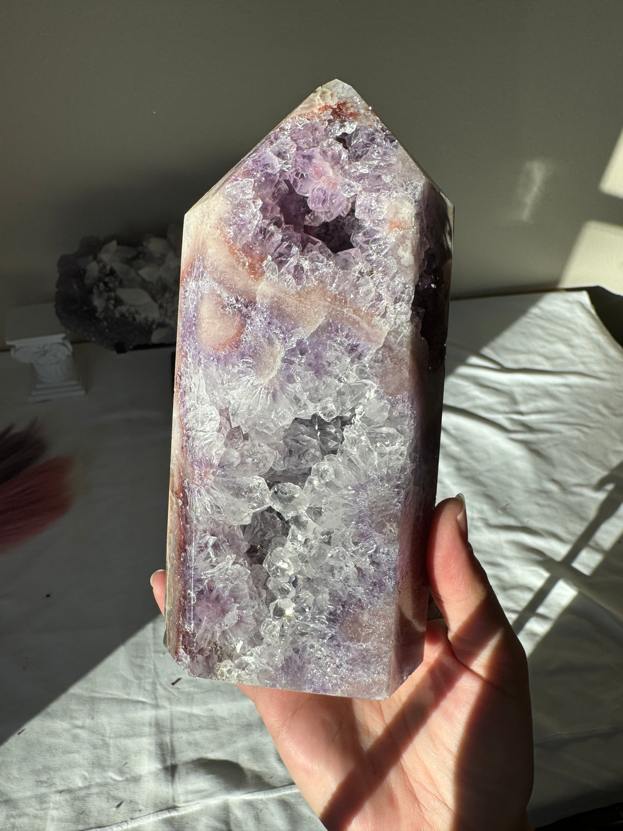 Large Purple Pink Amethyst Tower