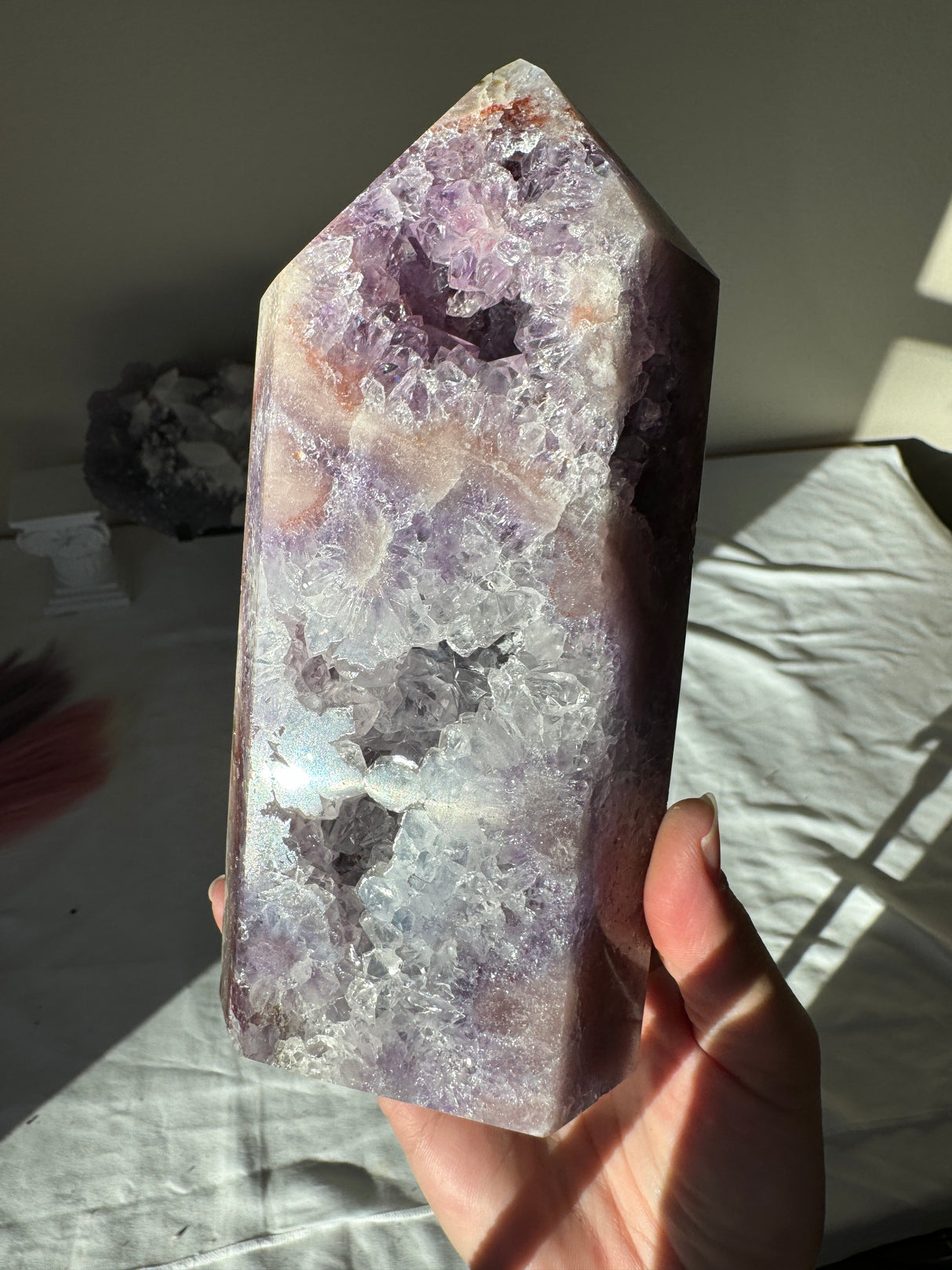 Large Purple Pink Amethyst Tower