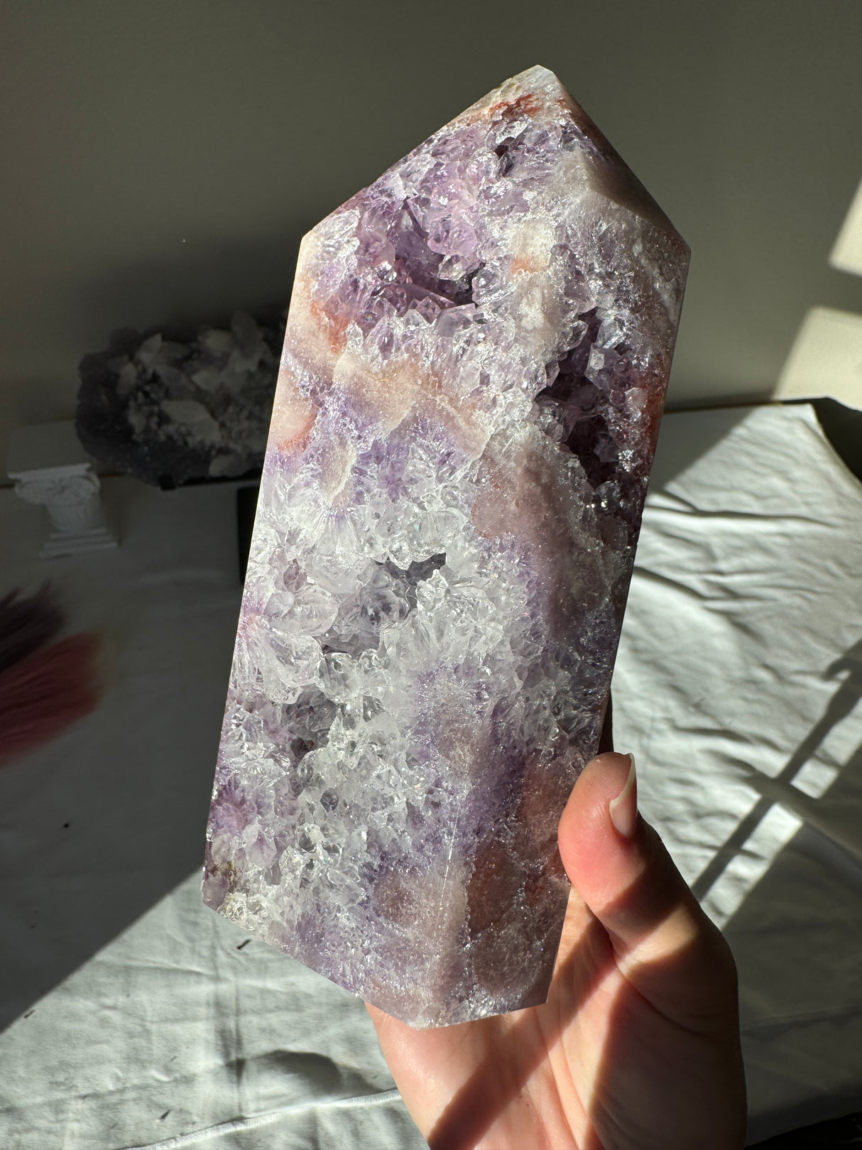 Large Purple Pink Amethyst Tower