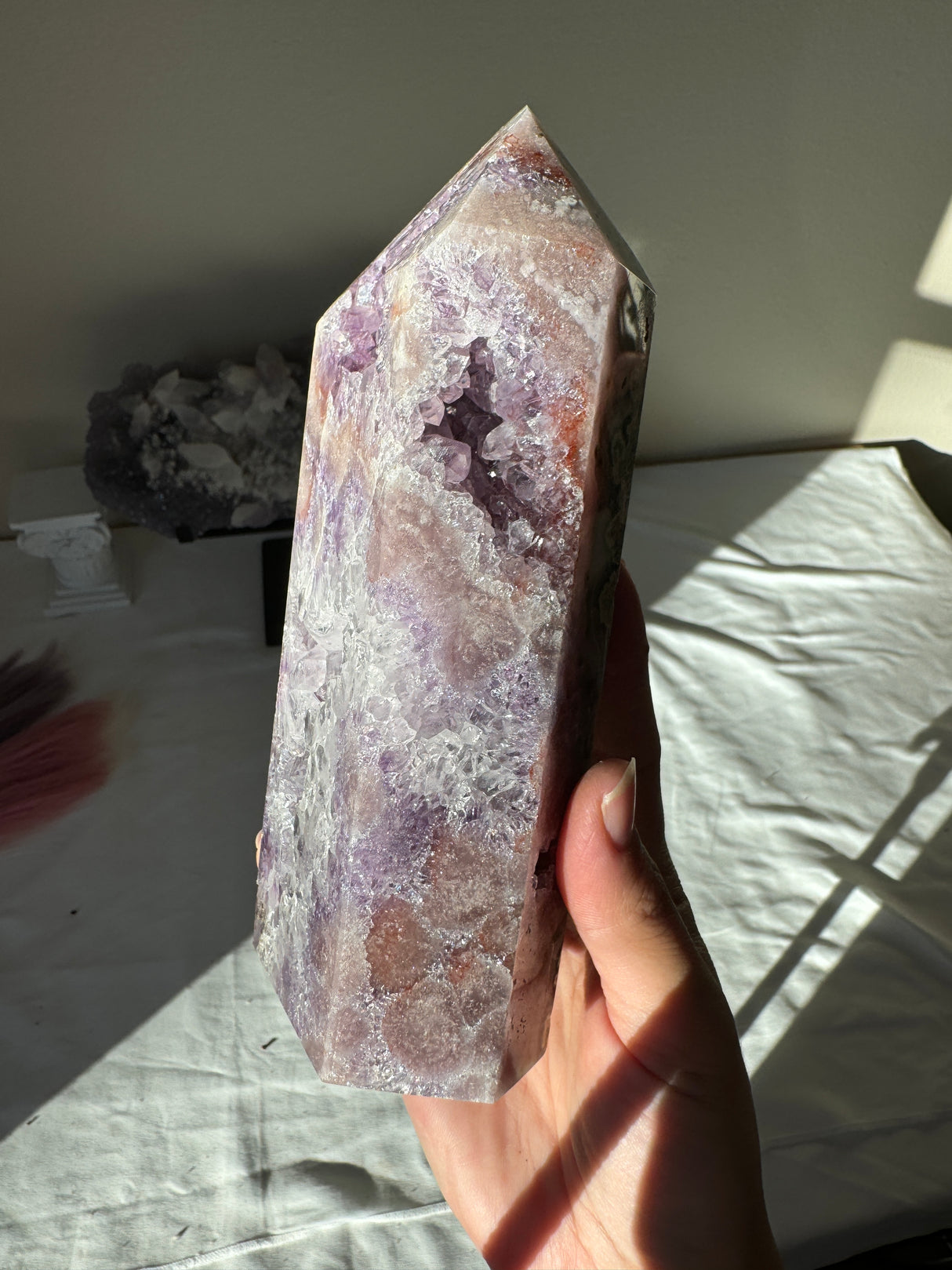 Large Purple Pink Amethyst Tower