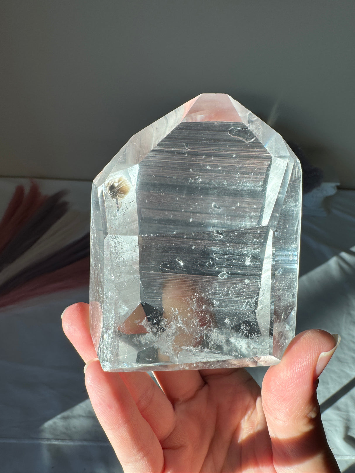 Chunky Lemurian Quartz Tower with Rainbow