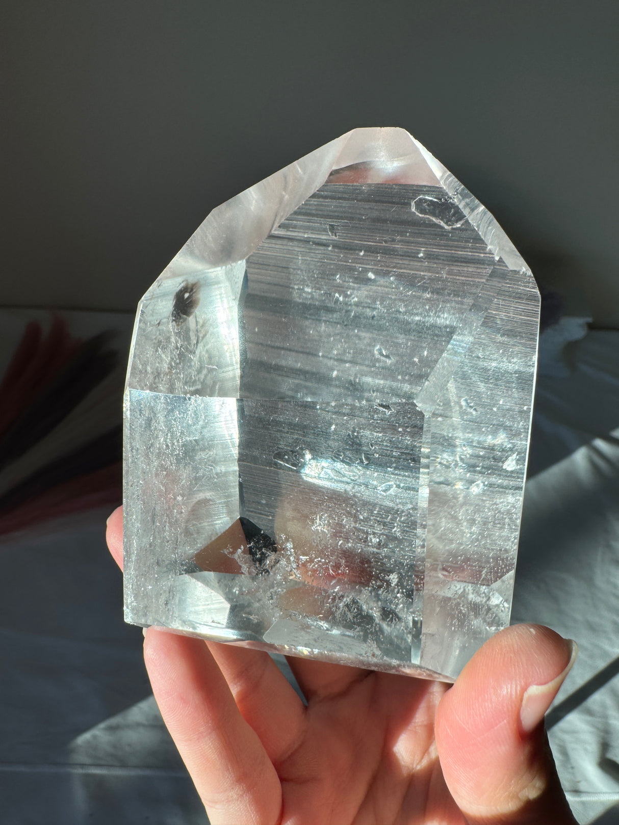 Chunky Lemurian Quartz Tower with Rainbow