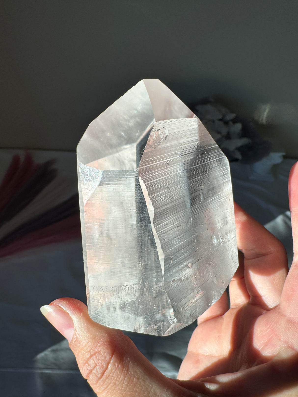 Chunky Lemurian Quartz Tower with Rainbow