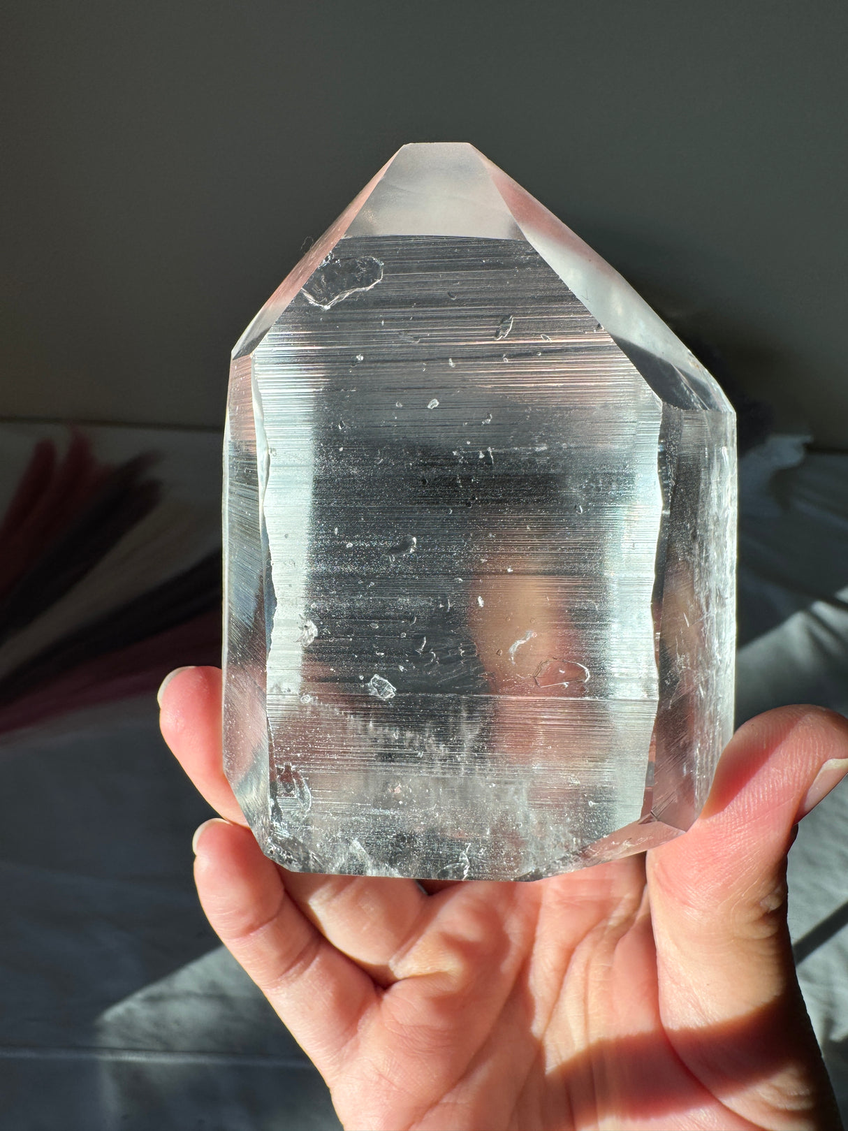 Chunky Lemurian Quartz Tower with Rainbow