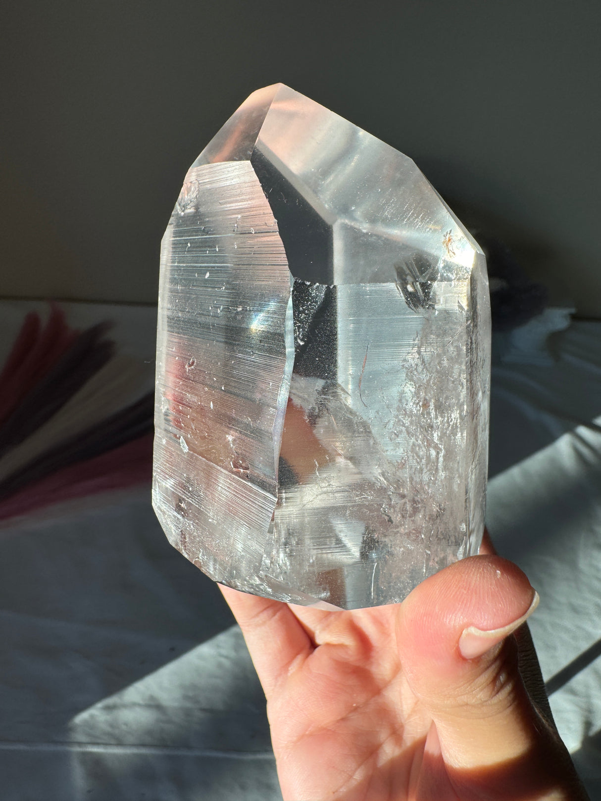 Chunky Lemurian Quartz Tower with Rainbow