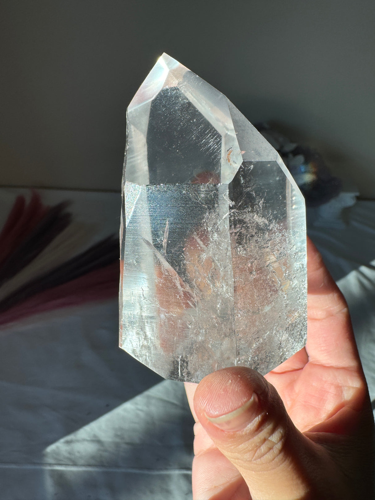 Chunky Lemurian Quartz Tower with Rainbow