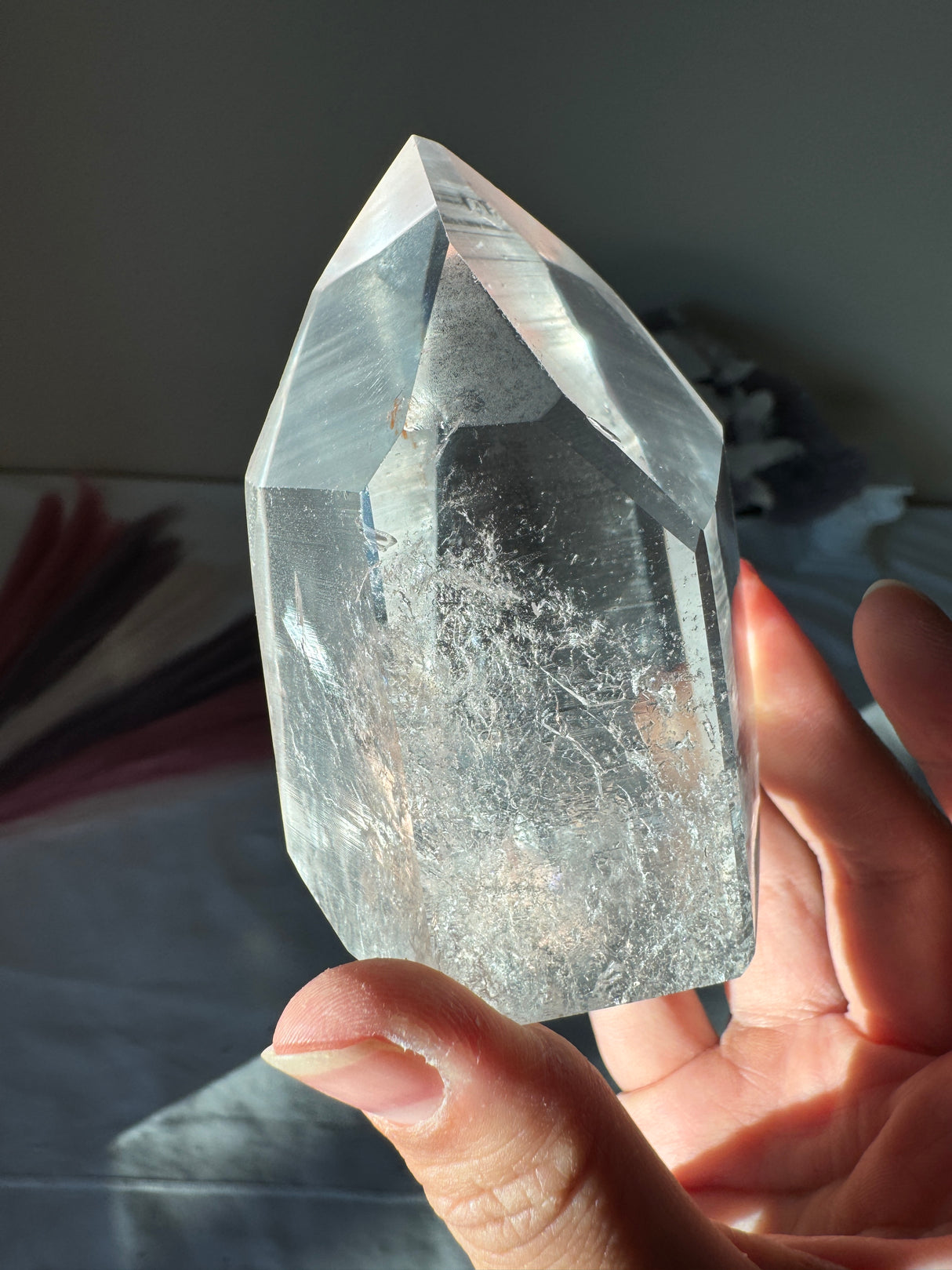 Chunky Lemurian Quartz Tower with Rainbow