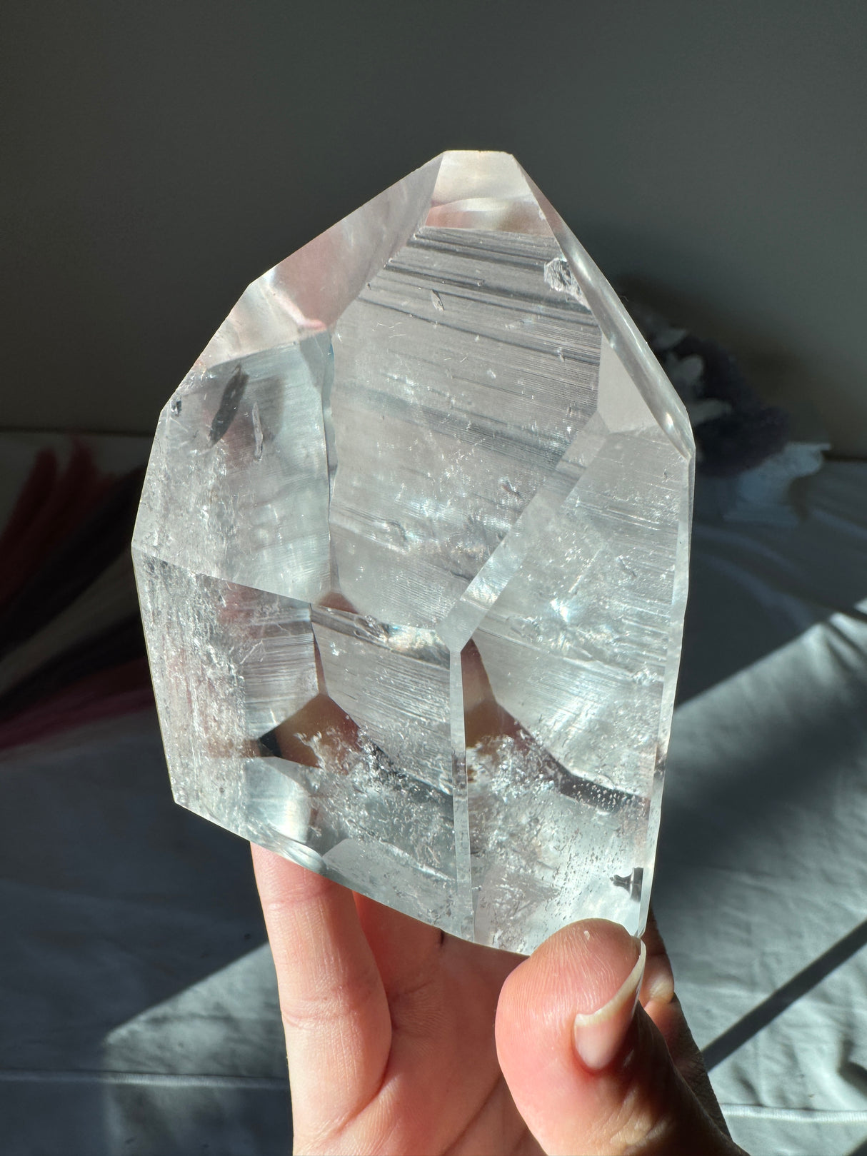 Chunky Lemurian Quartz Tower with Rainbow