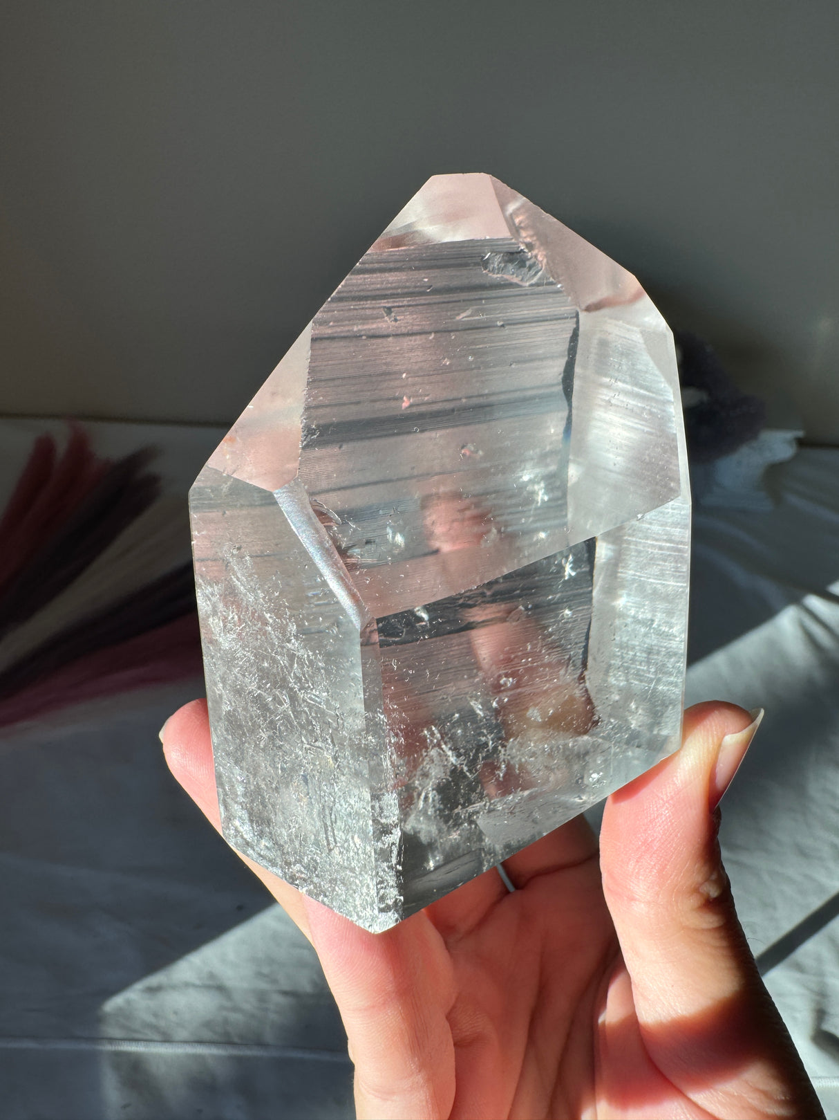 Chunky Lemurian Quartz Tower with Rainbow