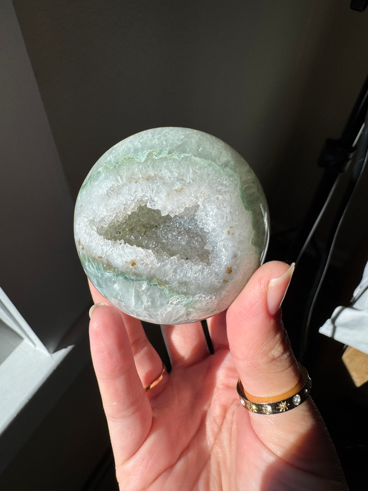 Green Agate Quartz Sphere