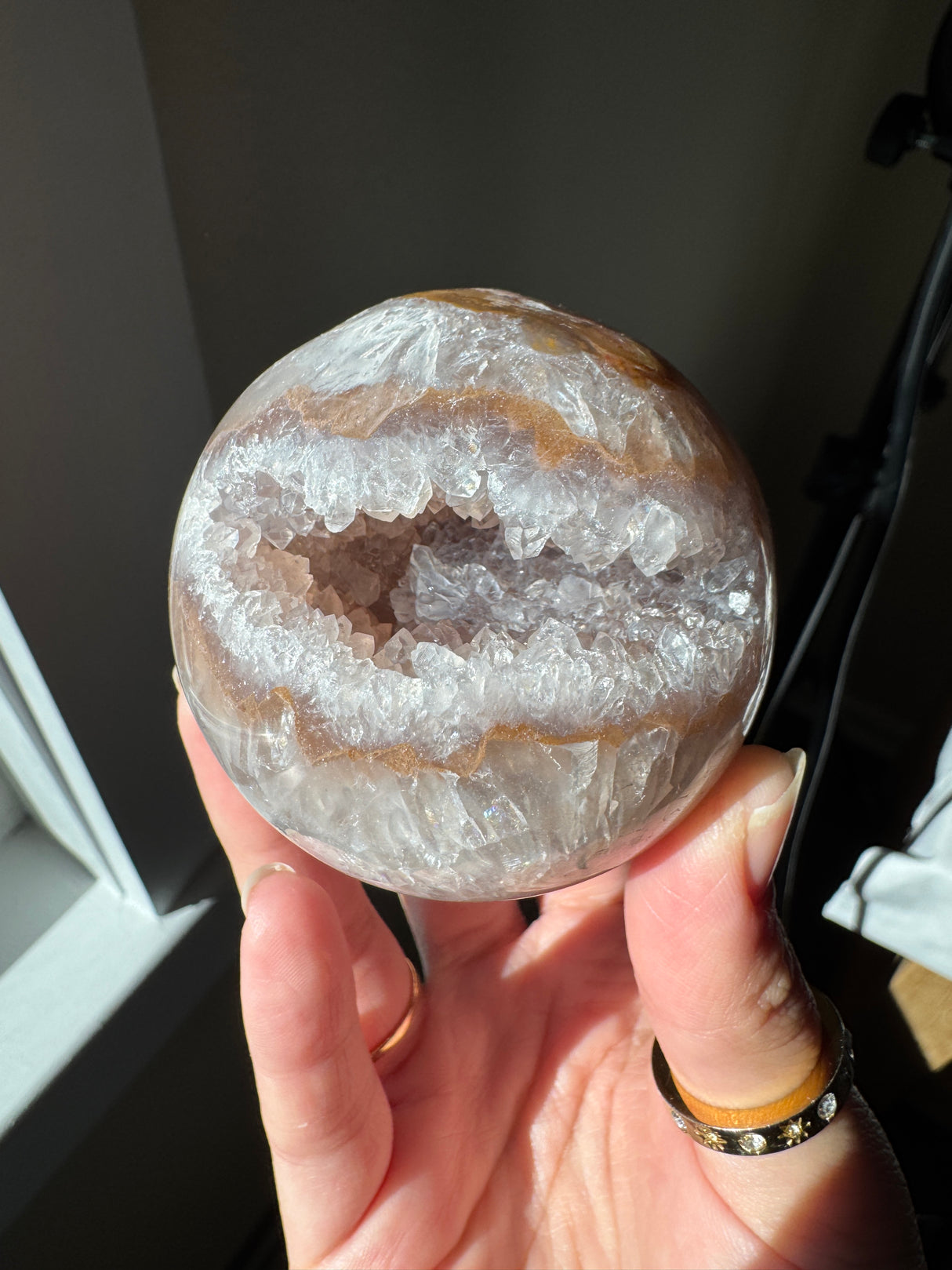 Chocolate Agate Quartz Sphere