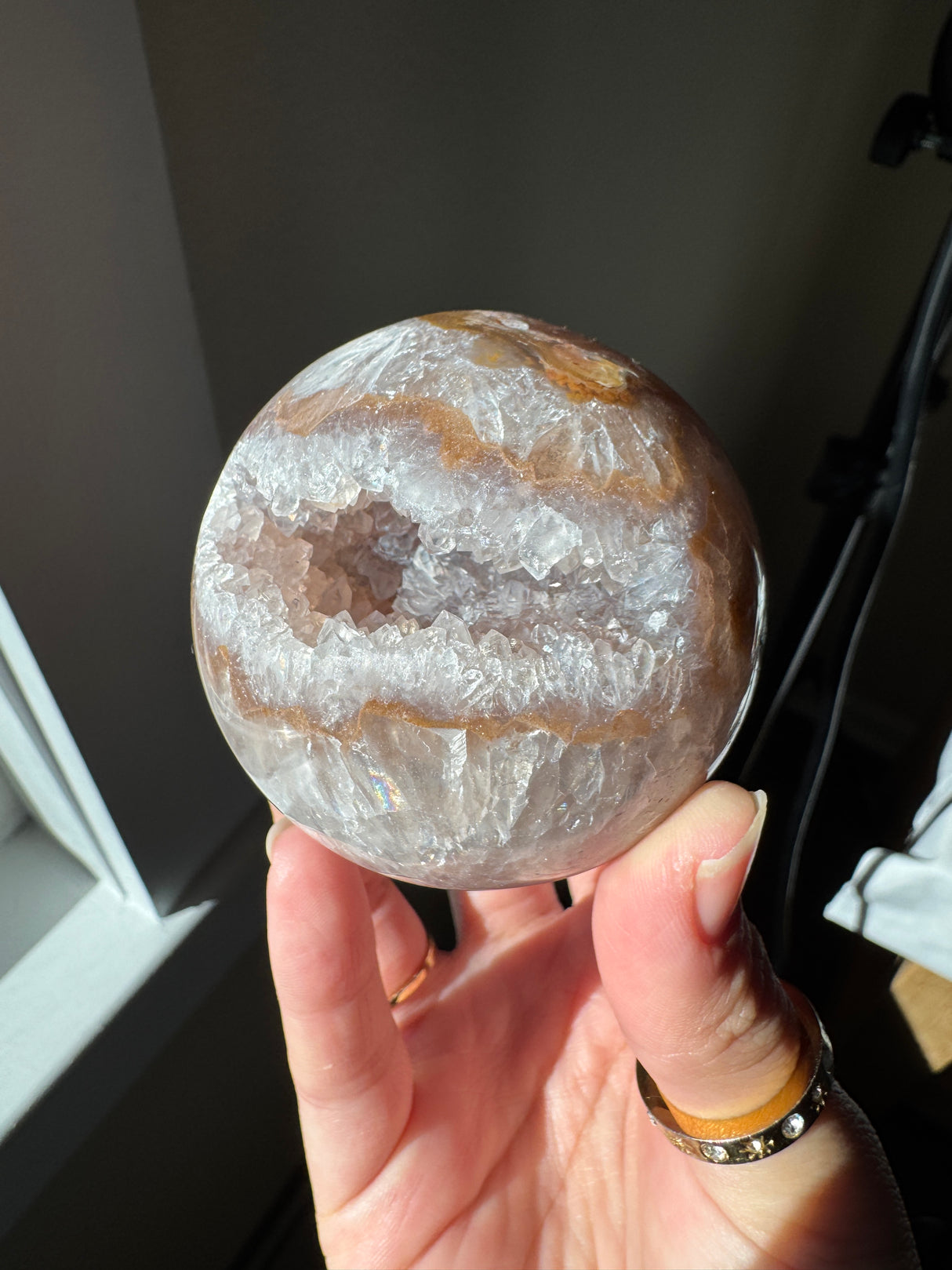 Chocolate Agate Quartz Sphere