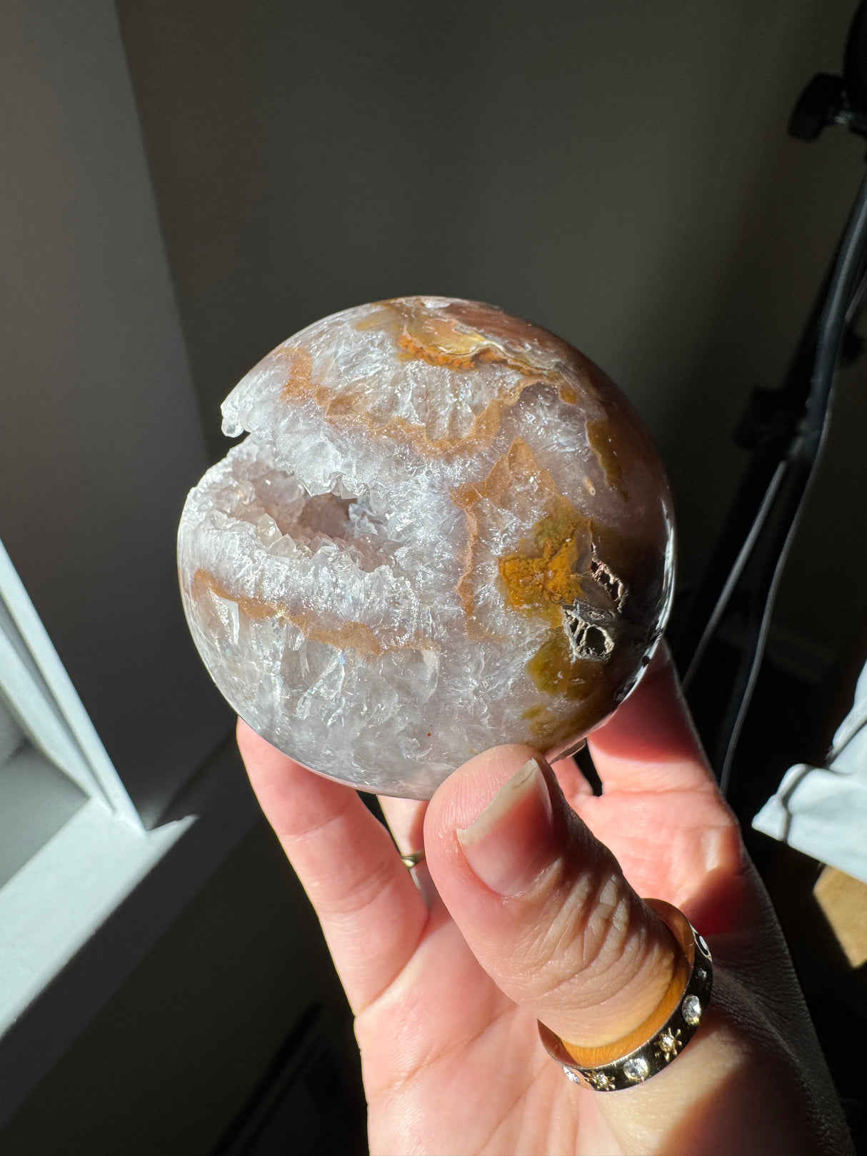 Chocolate Agate Quartz Sphere