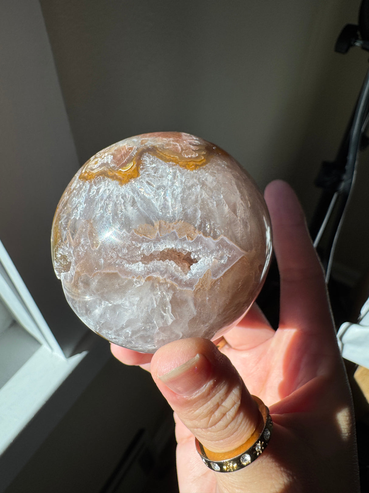 Chocolate Agate Quartz Sphere