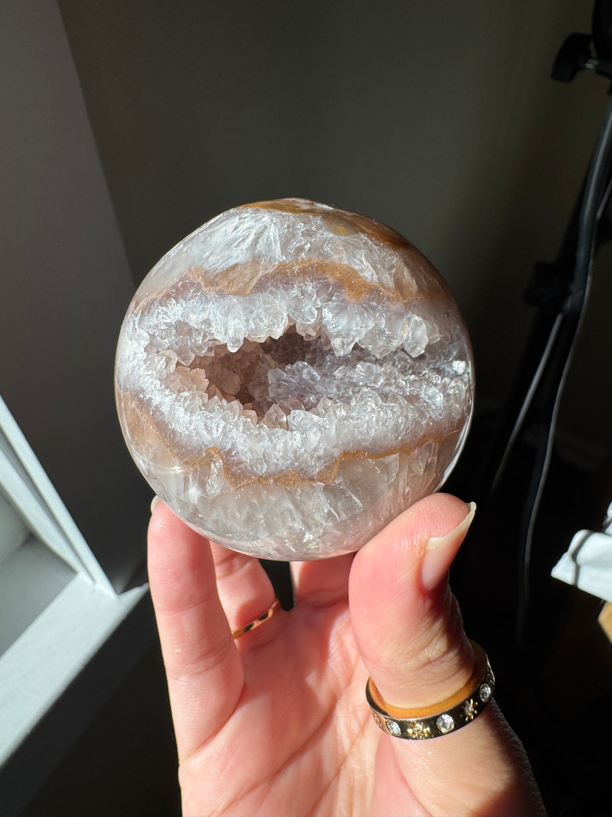 Chocolate Agate Quartz Sphere