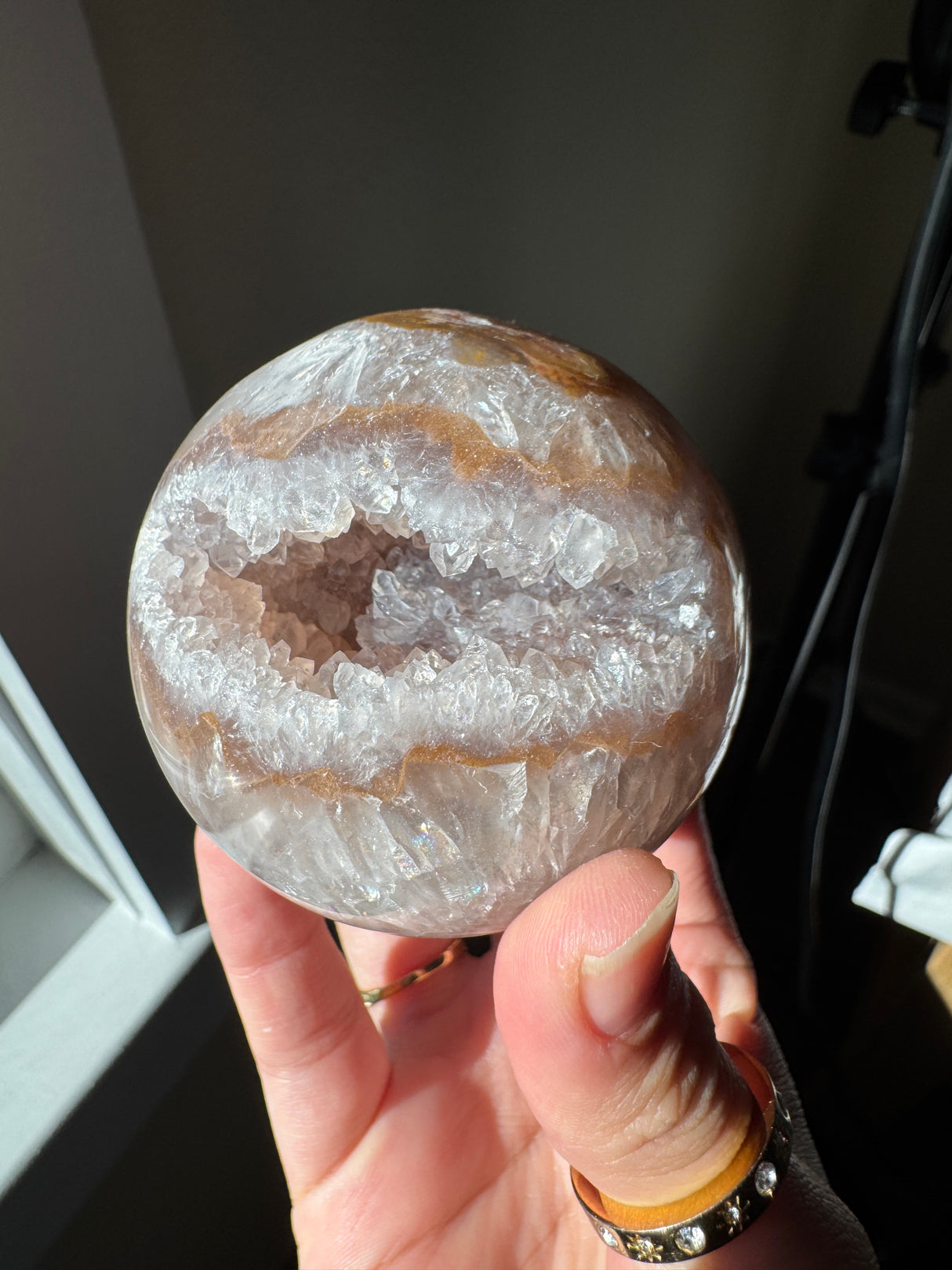 Chocolate Agate Quartz Sphere