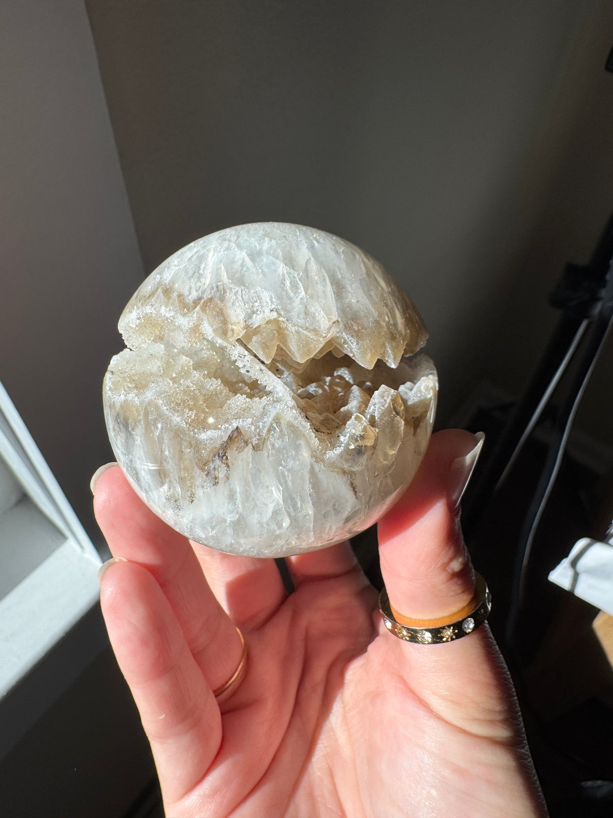 Druzy Tan Agate Sphere