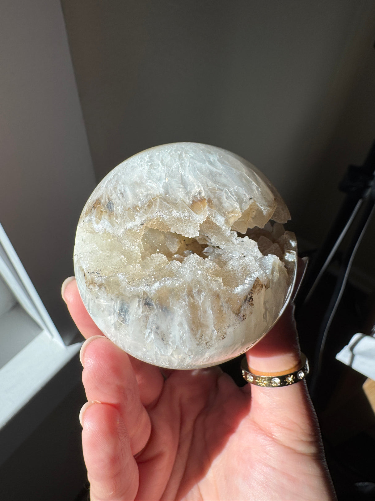Druzy Tan Agate Sphere