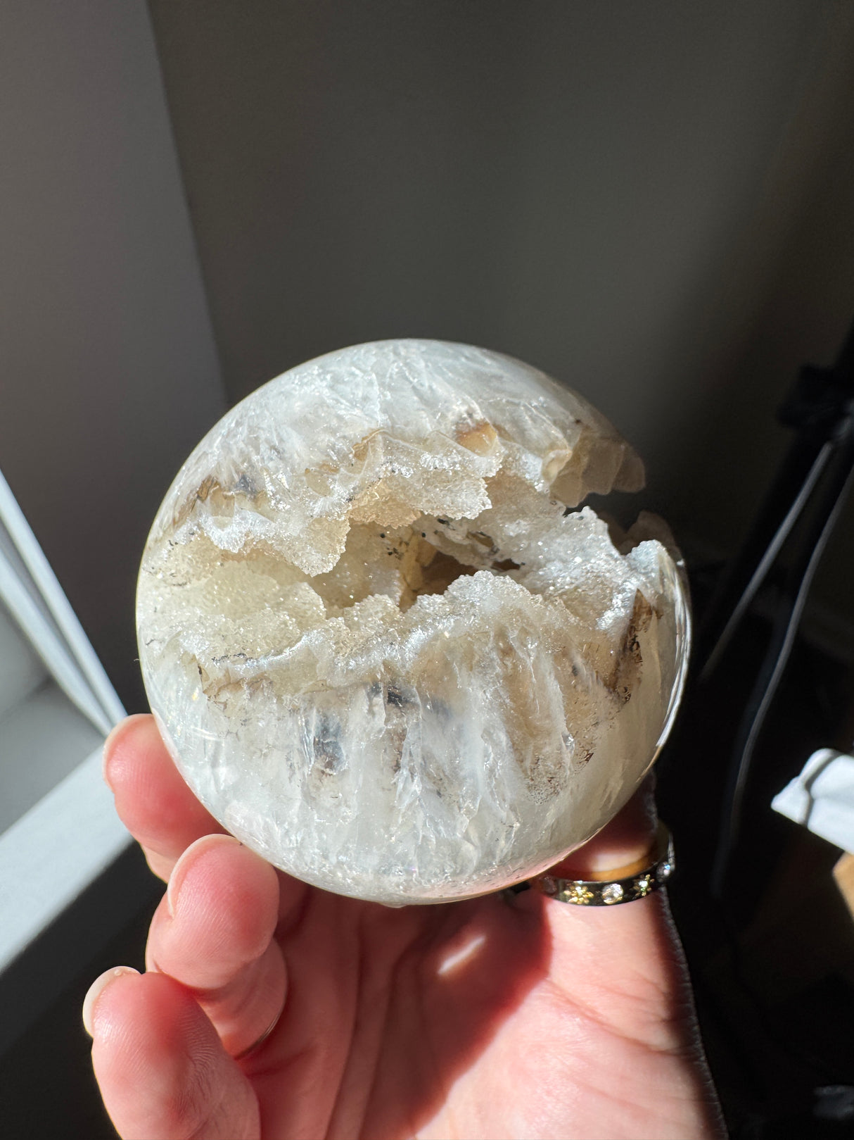 Druzy Tan Agate Sphere