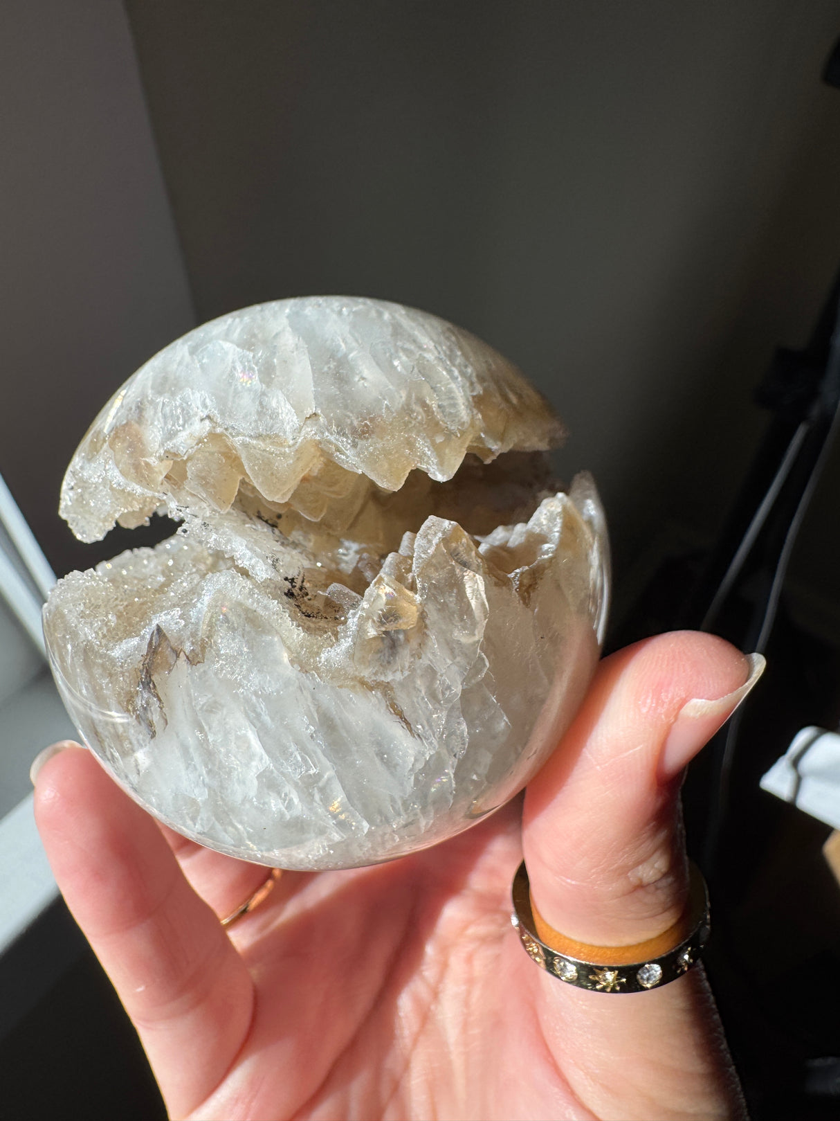 Druzy Tan Agate Sphere
