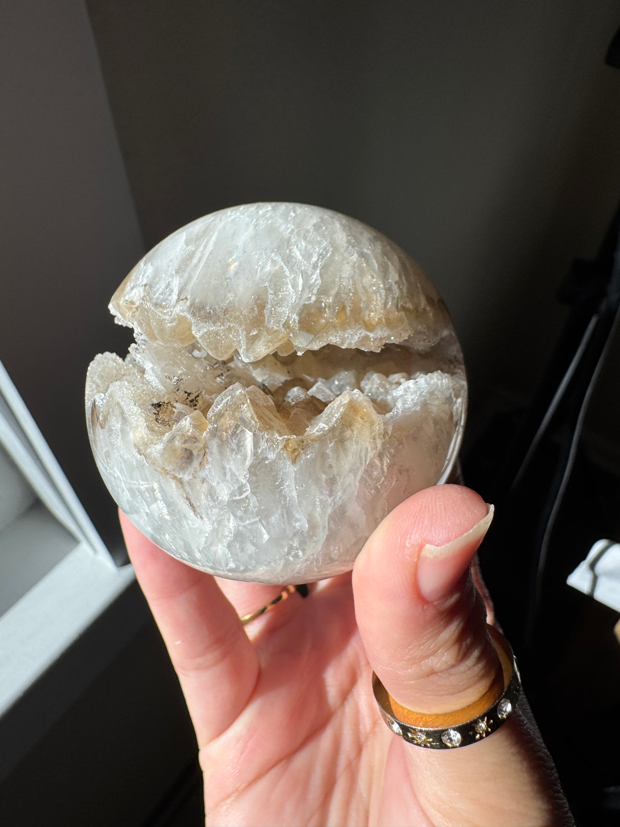 Druzy Tan Agate Sphere