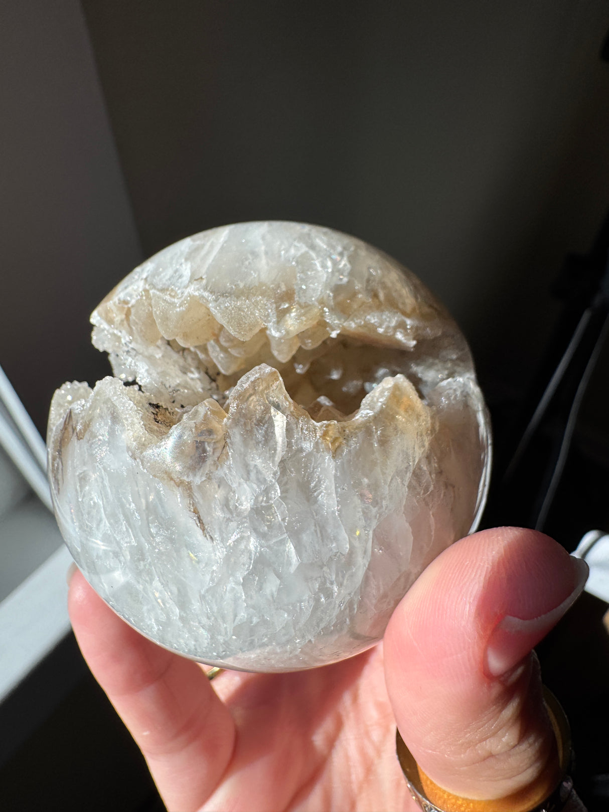 Druzy Tan Agate Sphere