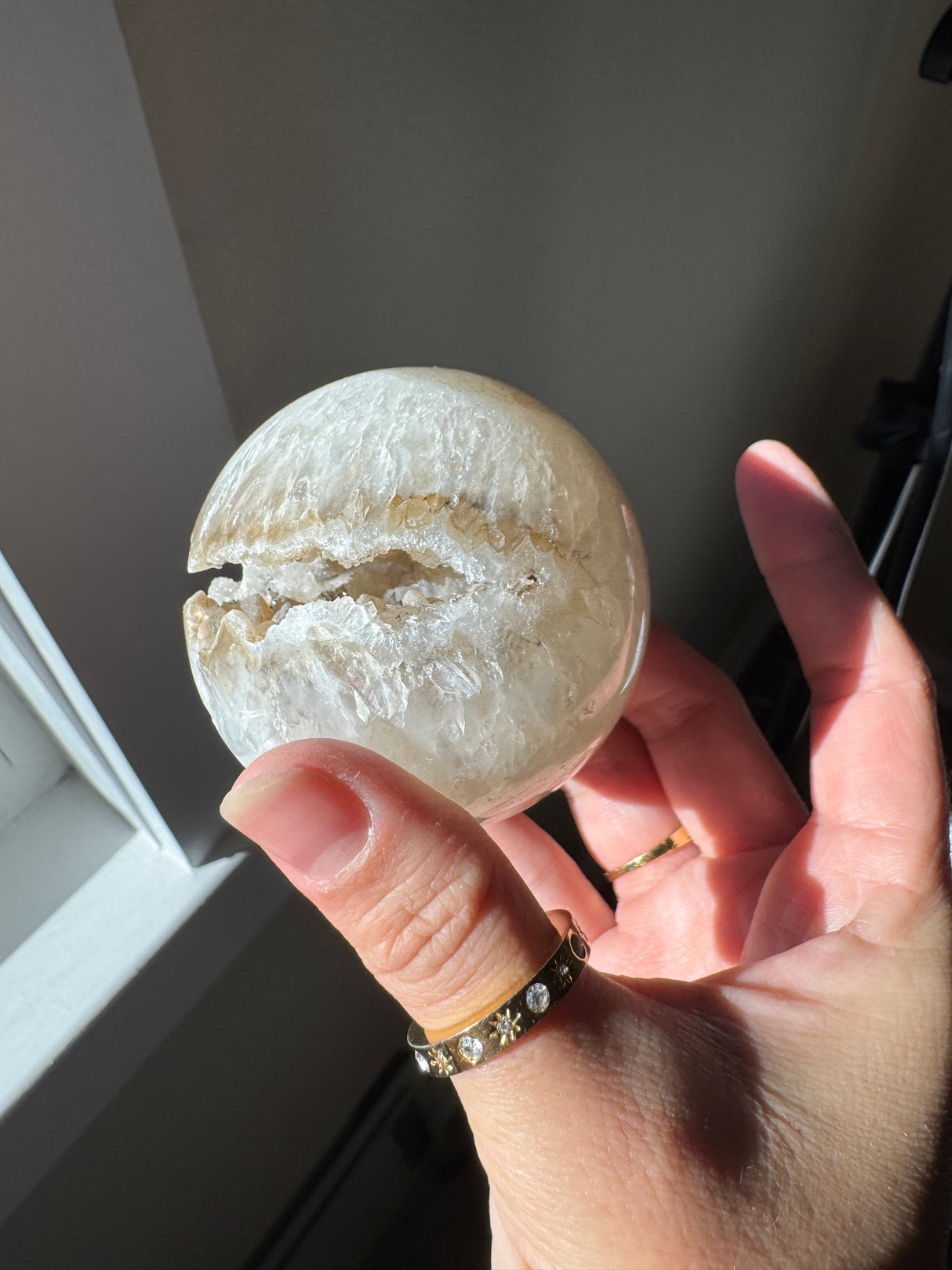 Druzy Tan Agate Sphere