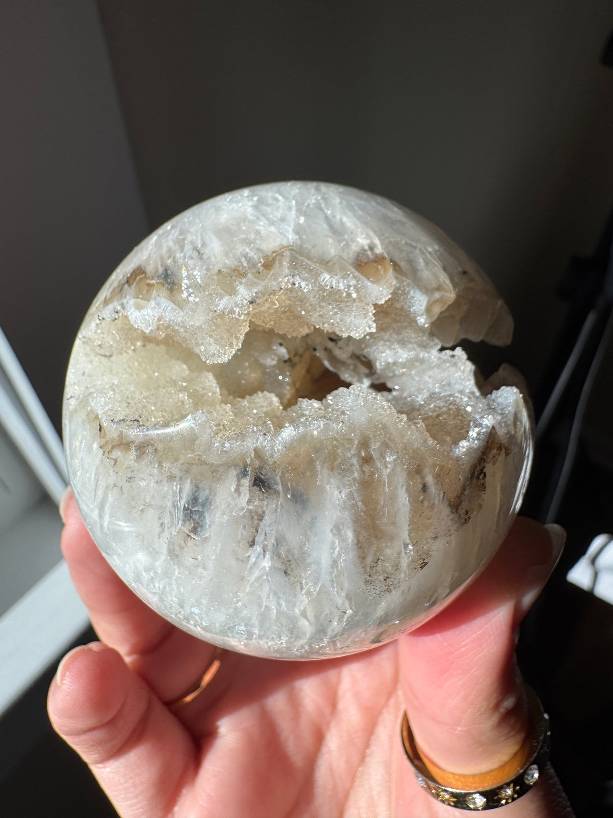 Druzy Tan Agate Sphere