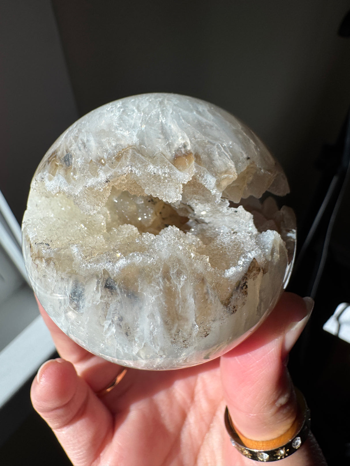 Druzy Tan Agate Sphere