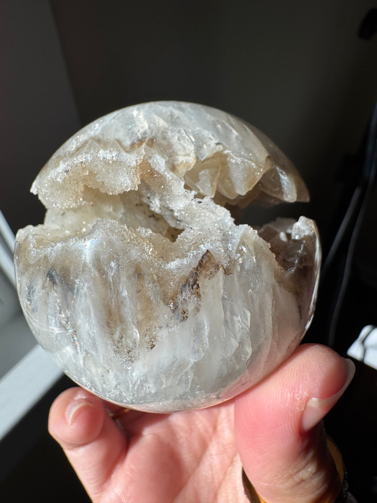 Druzy Tan Agate Sphere