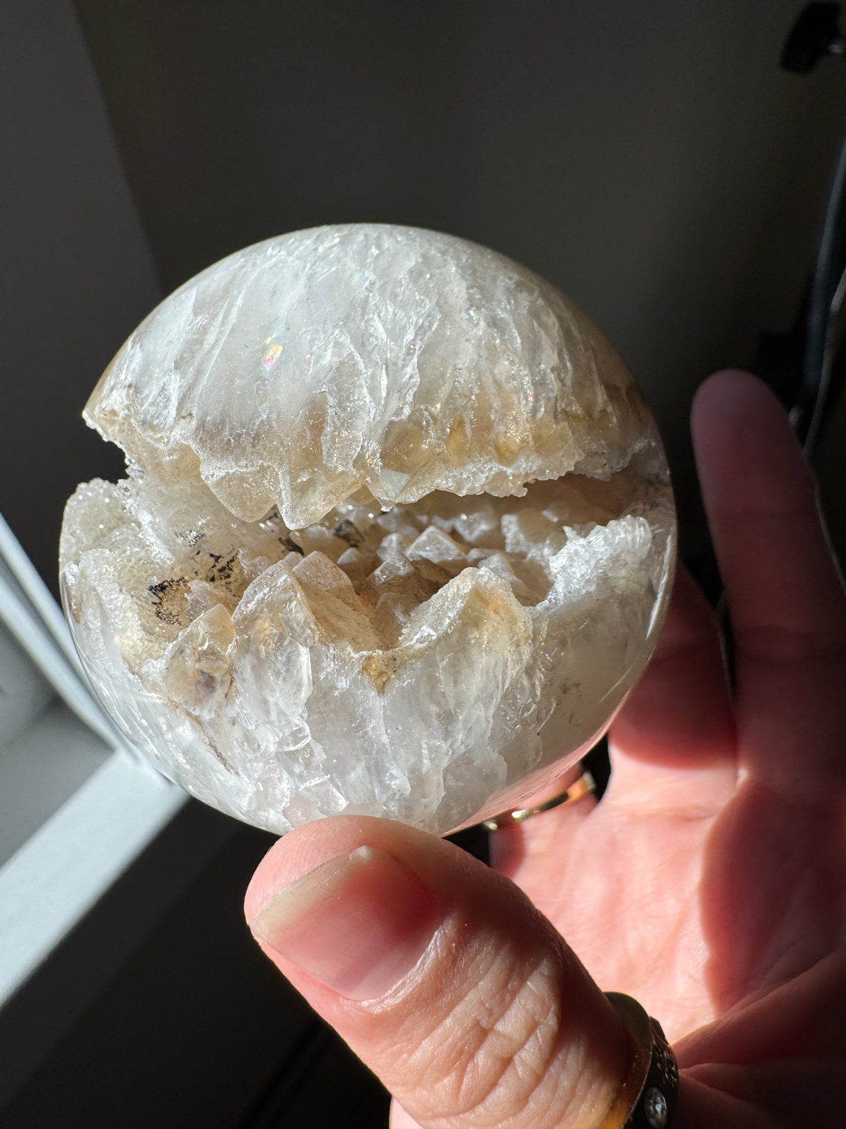 Druzy Tan Agate Sphere