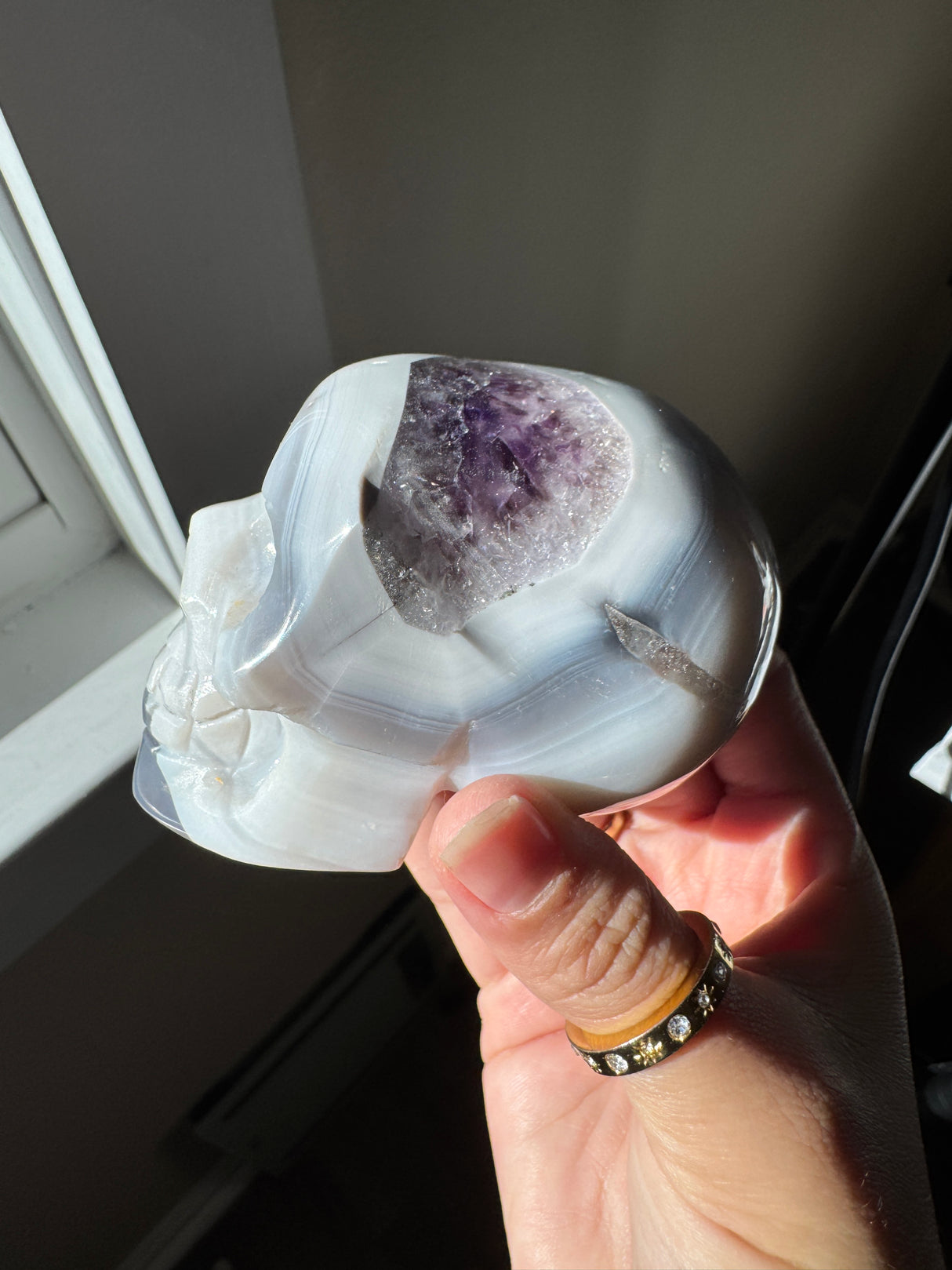 Amethyst Agate Baby Blue Skull