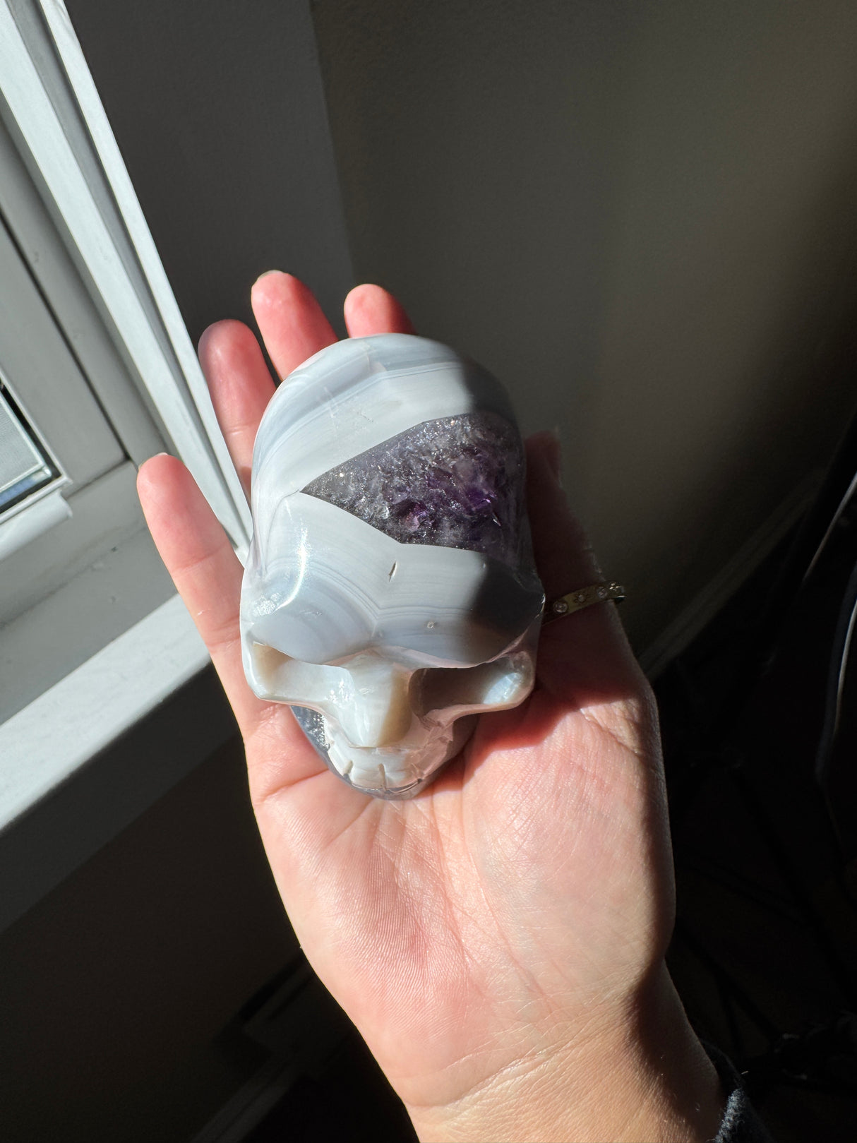 Amethyst Agate Baby Blue Skull