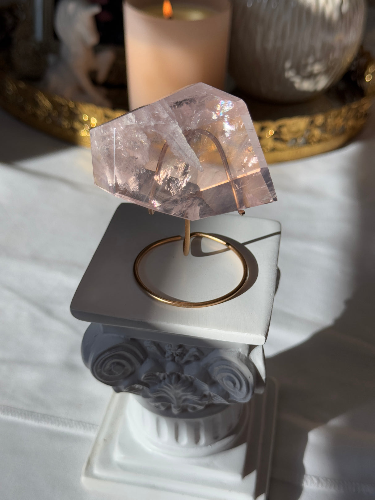 Gemmy Rose Quartz Free Form with Stand