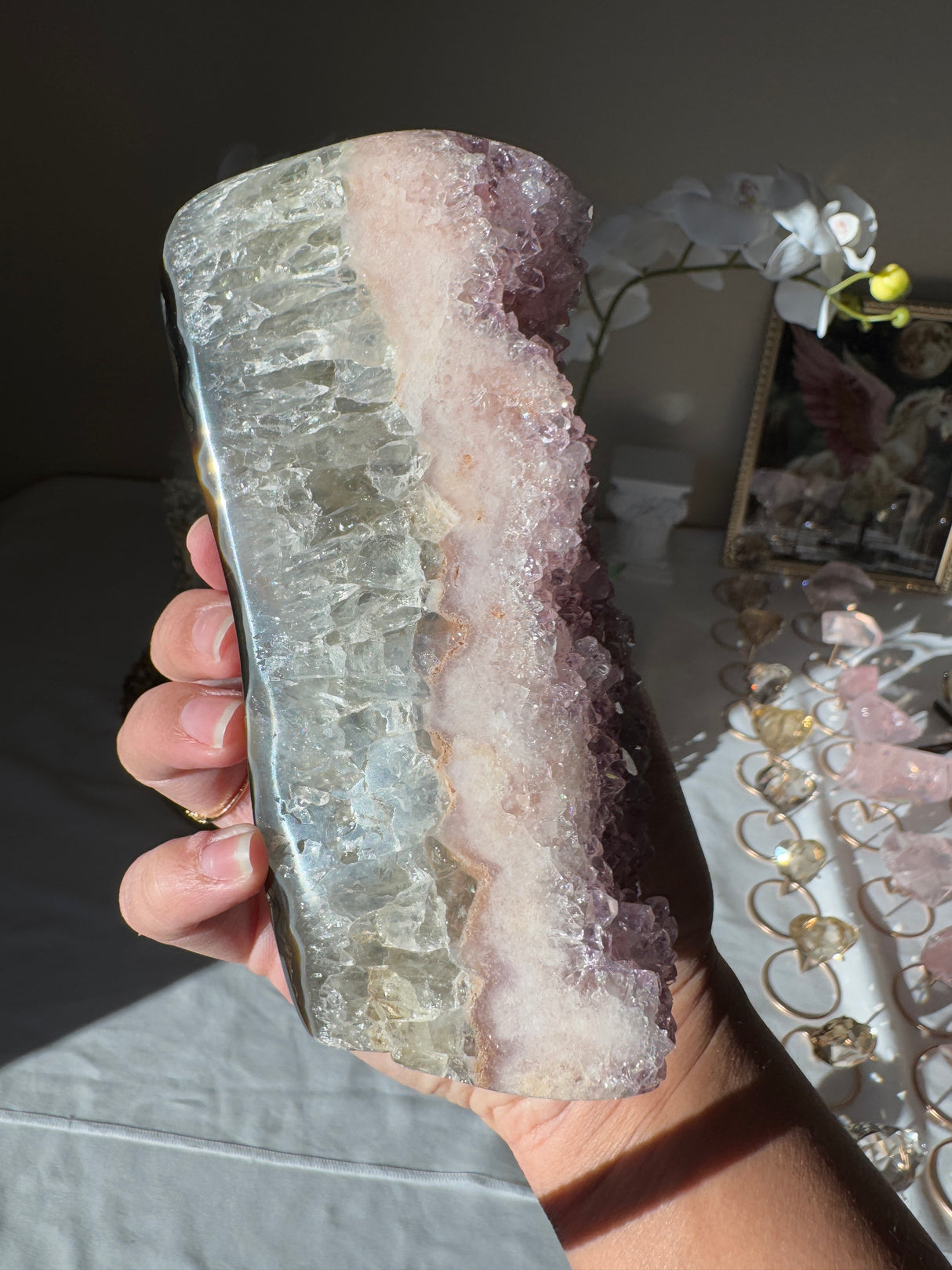 Lilac Pink Amethyst Free Form (self stands)