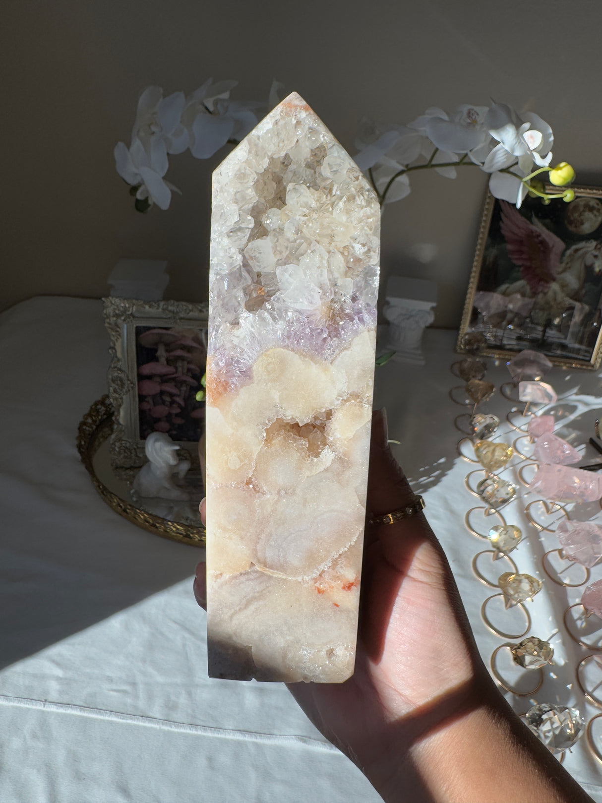 Large Pink Amethyst Tower
