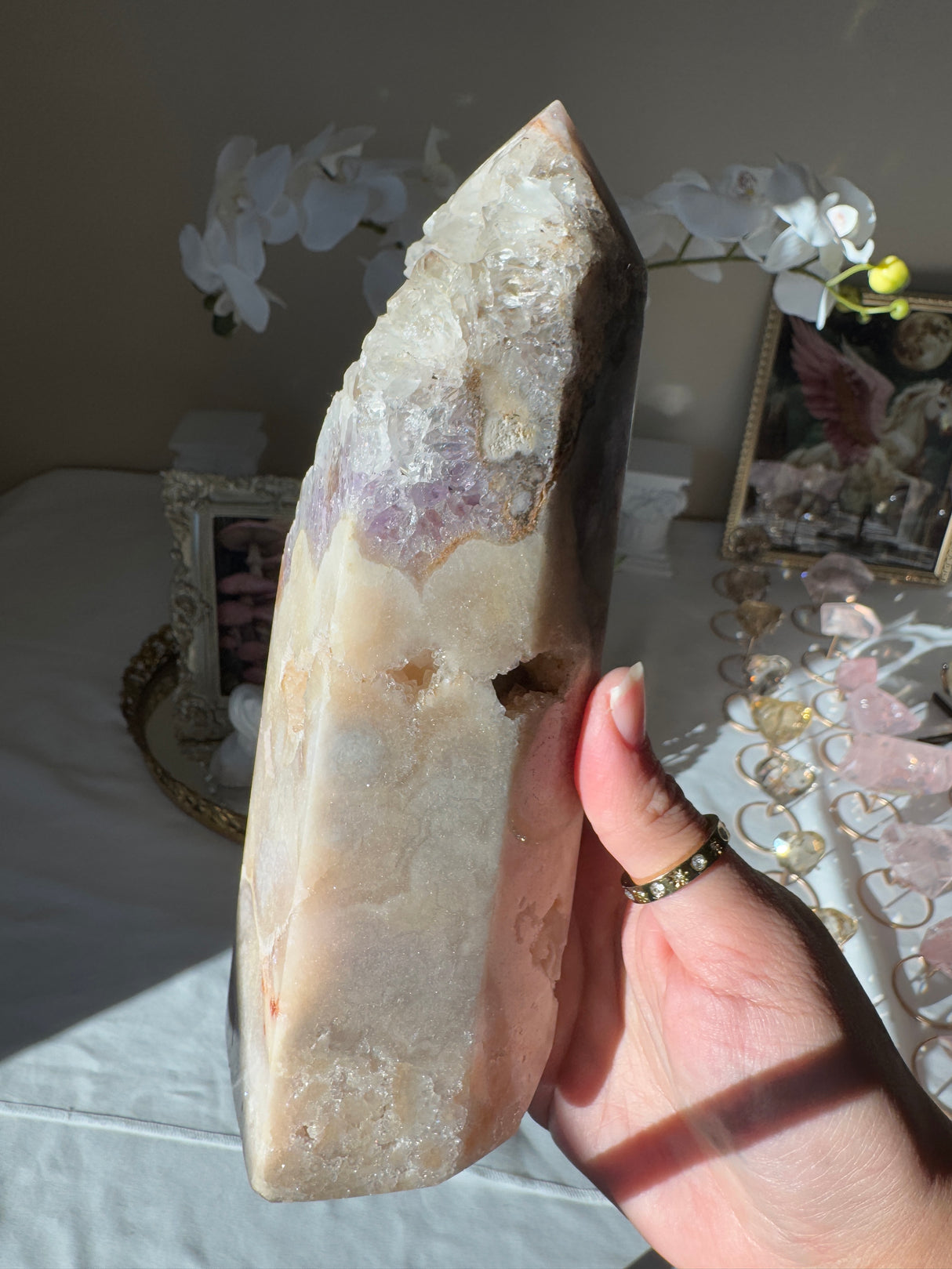 Large Pink Amethyst Tower